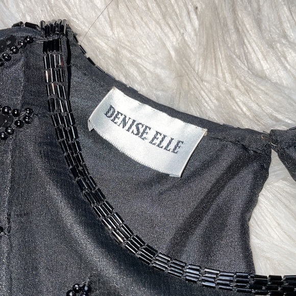 Denise Elle | Vintage 80’s L silk bead and sequin top - Picture 2 of 10